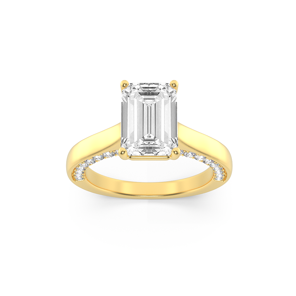 14K Yellow Gold 1.9ctw Lab Diamond Ring Sz 7