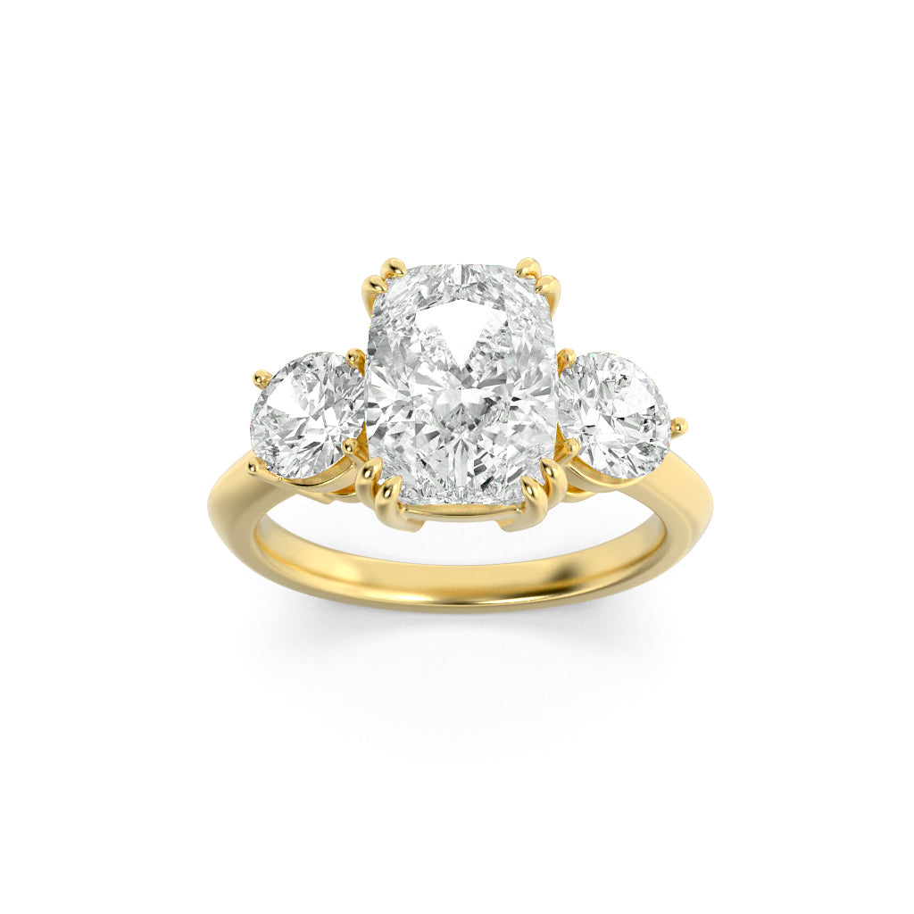 14K Yellow Gold 3.2ctw Lab Diamond Solitaire Ring Sz 7