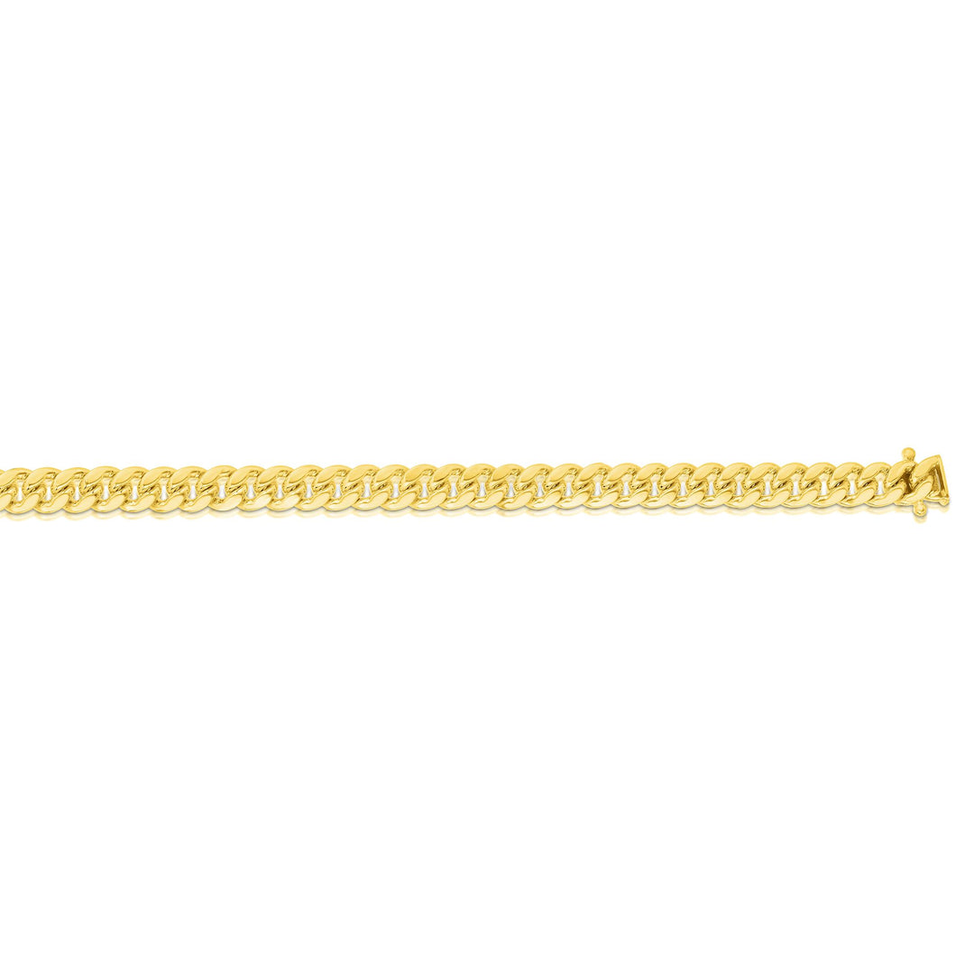 10K Gold 8"" 5mm Semi-Solid Miami Cuban Chain